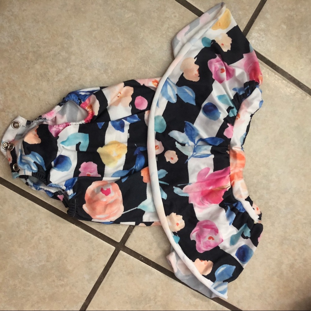 Baby girl off shoulder snap on suit